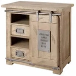 Massivmoebel24 - Kommode Mango 70x45x70 Whitewash Lackiert Railway 323