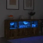 Sideboard Mit Led-leuchten R&auml;uchereiche 142,5x37x67 Cm Vidaxl