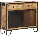 Sideboard 80&times;31&times;71 Cm Raues Mango-massivholz Vidaxl