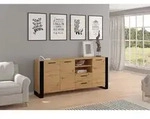 M&ouml;bel Nuka Sideboard Cm 197 X 45 X 87h Farbe Eiche Rustikal