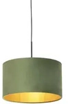 H&auml;ngelampe Mit Veloursschirm Gr&uuml;n Mit Gold 35 Cm - Combi