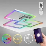 B.k.licht - Deckenleuchte 69,5x69,5 Cm - 48w, 4800lm, Led, Smart, Dimmbar, Cct, Rgb,