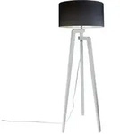 Stehleuchte Stativ Wei&szlig; Mit Lampenschirm 50 Cm Schwarz - Puros