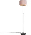Stehleuchte Schwarz Mit Veloursschirm Ros&eacute; Mit Gold 35 Cm - Parte