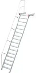 Euroline 511 Podesttreppe 60&deg; 1000mm Stufenbreite 16 Stufen Alu Gerieft