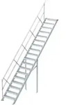Euroline 510 Treppe 45&deg; 1000mm Stufenbreite 18 Stufen Alu Gerieft