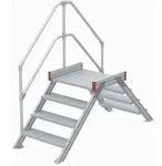Euroline 512 &Uuml;berstieg 45&deg; 600mm Stufenbreite 2x4 Stufen Alu Gerieft