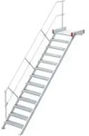 Euroline 511 Podesttreppe 45&deg; 1000mm Stufenbreite 13 Stufen Alu Gerieft