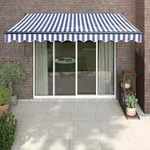 Vidaxl - Markise Einziehbar Blau Und Wei&szlig; 3x2,5 M Stoff Und Aluminium