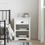 Vidaxl Bedside Cabinet "bodo" White 53x38,5x67 Cm Solid Wood Pine