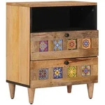 Vidaxl Bedside Cabinet Natural 50 X 33 X 62 Cm Solid Mango Wood