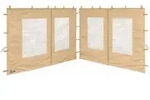 2 Seitenteile Aus Polyester Mit Klarsicht Fenster 300x195cm F&uuml;r Pavillon 3x3m