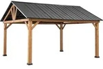 Zedernholz Gazebo Rebra In Anthrazit - 404cm X 465cm