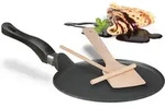 Relaxdays - Cr&ecirc;pepfanne Mit Teigverteiler & Holzspatel, Induktionsgeeignet,