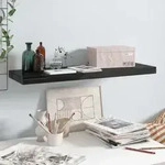 Schweberegal Hochglanz-schwarz 80x23,5x3,8 Cm Mdf Vidaxl