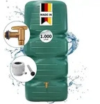 Garantia Cubus Regentonne Komplett-set 1000 Liter, Dunkelgr&uuml;n Inkl.