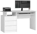 Pc-schreibtisch Akord Clp In Der Farbe Wei&szlig; Mit 3 Schubladen Und 2 Ablagen...
