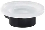 Gedy - Sapho Pirenei - Seifenschale Mit Halter, Schwarzmatt / Glas Satin Pi1114