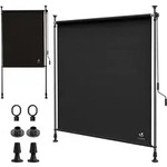 Vounot&reg; Klemmmarkise Senkrechtmarkise Mit Handkurbel 120x310 Cm Anthrazit