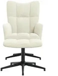 Relaxsessel Mit Hocker Cremewei&szlig; Samt Vidaxl