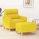 Sessel Mit Hocker Hellgelb 60 Cm Stoff Vidaxl