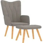 Relaxsessel Mit Hocker Taupe Stoff Vidaxl