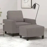 Sessel Mit Hocker Taupe 60 Cm Stoff Vidaxl
