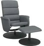 Relaxsessel Mit Fu&szlig;hocker Grau Kunstleder Vidaxl