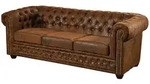 Massivmoebel24 - Sofa 203x86x72 Braun Chesterfield
