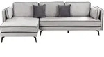 Ecksofa Hellgrau Samt L-f&ouml;rmig 3-sitzer Sofa Rechtsseitig Mit Losen Kissen...