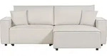 Schlafsofa 3-sitzer Karila Stoff Hellbeige Mit Stauraum Linksseitig