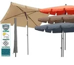 Quick-star - Balkon Sonnenschirm 200x125cm Balkonschirm Rechteckig Knickbar Sand