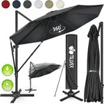 Premium Alu Sonnenschirm 330 Cm Anthrazit + Abdeckung & Windsicherung...
