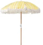 Sonnenschirm Gelb Stoff-bespannung Rund ⌀ 150 Cm Mit Volant Regenschutz...
