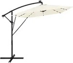 Ml-design Ampelschirm &Oslash;330 Cm Mit Led Solar, Beige, Alu Sonnenschirm Mit...