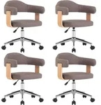 Drehbare Esszimmerst&uuml;hle 4 Stk. Taupe Bugholz Und Stoff Vidaxl