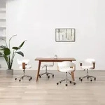 Drehbare Esszimmerst&uuml;hle 4 Stk. Wei&szlig; Bugholz Und Kunstleder Vidaxl