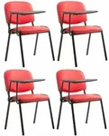 Clp - 4er Set St&uuml;hle Ken Mit Klapptisch Kunstleder Rot