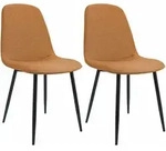 2er Set Esszimmerstuhl Maryam Orange Stoff