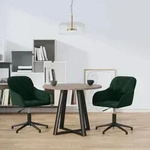 Esszimmerst&uuml;hle 2 Stk. Drehbar Dunkelgr&uuml;n Samt - Vidaxl