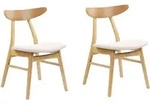 Esszimmerstuhl 2er Set Lynn Holz Hellbraun / Beige