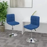 Esszimmerst&uuml;hle 2 Stk. Drehbar Blau Stoff Vidaxl