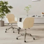 Esszimmerst&uuml;hle 2 Stk. Drehbar Creme Stoff Vidaxl