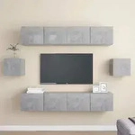 Vidaxl - 6-tlg. Tv-schrank-set Betongrau Holzwerkstoff