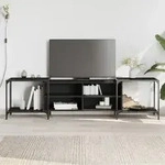 Vidaxl - Tv-schrank Schwarz 203x37x50 Cm Holzwerkstoff