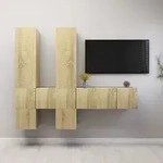 Vidaxl - 7-tlg. Tv-schrank-set Sonoma-eiche Holzwerkstoff