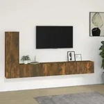 3-tlg. Tv-schrank-set R&auml;uchereiche Holzwerkstoff - Vidaxl