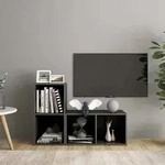 Vidaxl - Tv-schr&auml;nke 2 Stk. Hochglanz-grau 72x35x36,5 Cm Holzwerkstoff