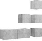 5-tlg. Tv-schrank-set Betongrau Holzwerkstoff Vidaxl