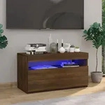 Vidaxl - Tv-schrank Mit Led-leuchten Braun Eichen-optik 75x35x40 Cm